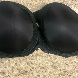 Gently worn black Victoria Secret half bra size 38DD